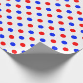 Wit Rood Blauw Stippen Design Cadeaupapier (Hoek)