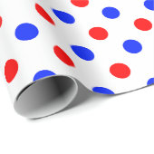 Wit Rood Blauw Stippen Design Cadeaupapier (Rol Hoek)