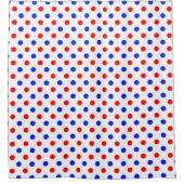 Wit Rood Blauw Stippen Design  Douchegordijn (Voorkant)