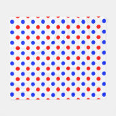 Wit Rood Blauw Stippen Design Fleece Deken (Voorkant (Horizontaal))