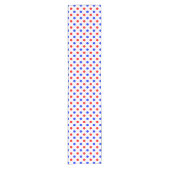 Wit Rood Blauw Stippen Design  Korte Tafelloper (Voorkant)