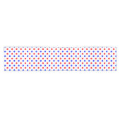 Wit Rood Blauw Stippen Design  Korte Tafelloper (Horizontaal)