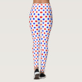 Wit Rood Blauw Stippen Design  Leggings (Achterkant)