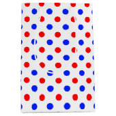 Wit Rood Blauw Stippen Design  Medium Cadeauzakje (Voorkant)