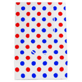 Wit Rood Blauw Stippen Design  Medium Cadeauzakje (Achterkant)