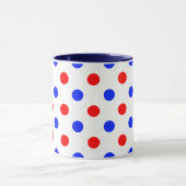 Wit Rood Blauw Stippen Design Mok (Midden)