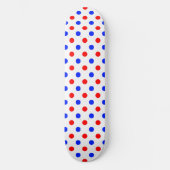 Wit Rood Blauw Stippen Design Persoonlijk Skateboard (Voorkant)