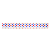 Wit Rood Blauw Stippen Design  Satijnen Lint (Voorkant)