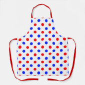 Wit Rood Blauw Stippen Design Schort (Voorkant)