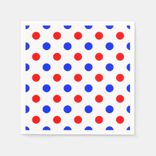 Wit Rood Blauw Stippen Design Servet