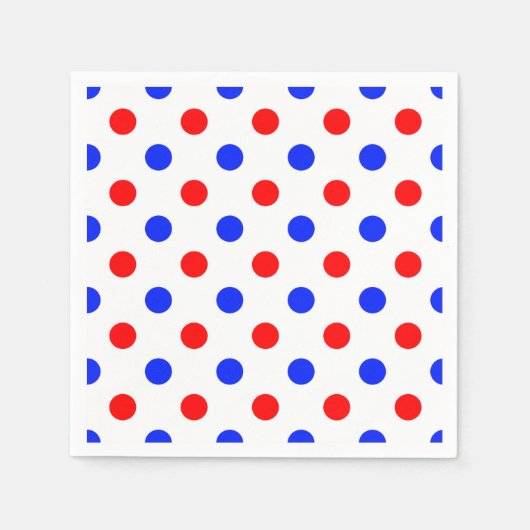 Wit Rood Blauw Stippen Design  Servet (Voorkant)