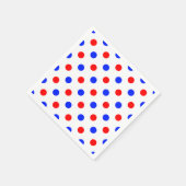 Wit Rood Blauw Stippen Design  Servet (Hoek)