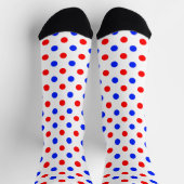 Wit Rood Blauw Stippen Design  Sokken (Top)