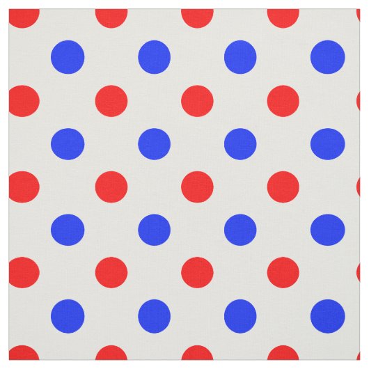 Wit Rood Blauw Stippen Design  Stof (Swatch)