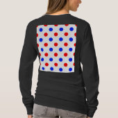 Wit Rood Blauw Stippen Design T-shirt (Achterkant)