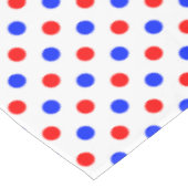 Wit Rood Blauw Stippen Design  Tafelkleed (Gekanteld)