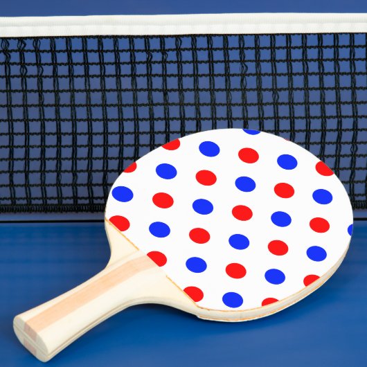 Wit Rood Blauw Stippen Design Tafeltennisbatje (Insitu)