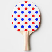 Wit Rood Blauw Stippen Design Tafeltennisbatje (Voorkant)