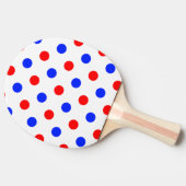 Wit Rood Blauw Stippen Design Tafeltennisbatje (Zijkant)