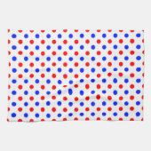 Wit Rood Blauw Stippen Design Theedoek (Horizontaal)
