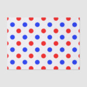 Wit Rood Blauw Stippen Design Tissuepapier (Voorkant)