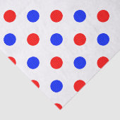 Wit Rood Blauw Stippen Design Tissuepapier (Detail)
