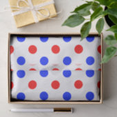 Wit Rood Blauw Stippen Design Tissuepapier (Geschenk)