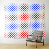 Wit Rood Blauw Stippen Design Wandkleed (In Situ (horizontaal))