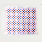 Wit Rood Blauw Stippen Design Wandkleed (Voorkant (horizontaal))