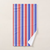 Wit Rood Blauw Strepen Patroon   Bad Handdoek (Handdoek)