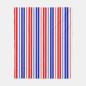 Wit Rood Blauw Strepen Patroon Fleece Deken (Voorkant)