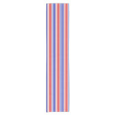 Wit Rood Blauw Strepen Patroon Korte Tafelloper (Voorkant)