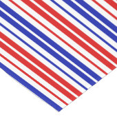 Wit Rood Blauw Strepen Patroon Korte Tafelloper (Hoek)