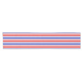 Wit Rood Blauw Strepen Patroon Korte Tafelloper (Horizontaal)