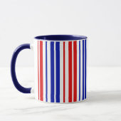 Wit Rood Blauw Strepen Patroon Mok (Links)