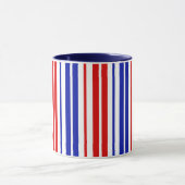 Wit Rood Blauw Strepen Patroon Mok (Midden)