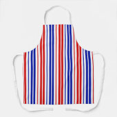 Wit Rood Blauw Strepen Patroon Schort (Voorkant)