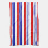 Wit Rood Blauw Strepen Patroon Theedoek (Verticaal)