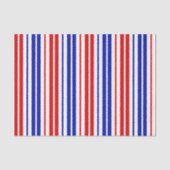 Wit Rood Blauw Strepen Patroon Tissuepapier (Voorkant)