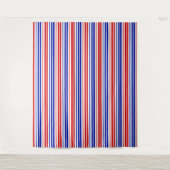 Wit Rood Blauw Strepen Patroon   Wandkleed (Voorkant)