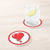  Wit Rood Bloedend Hart Liberale Pop Art Zandsteen Onderzetter (Zijkant)