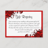 Wit Rood Bloemen Mini Bruiloft Gift Registry Informatiekaartje (Voorkant)