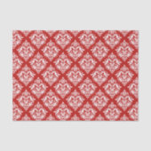 Wit & rood bloemendamask tissuepapier (Voorkant)