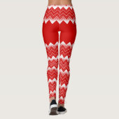 Wit & Rood Chevron Patroon Leggings (Achterkant)