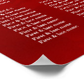 Wit Rood Chinees Bruiloft Zittinggrafiek Poster (Hoek)