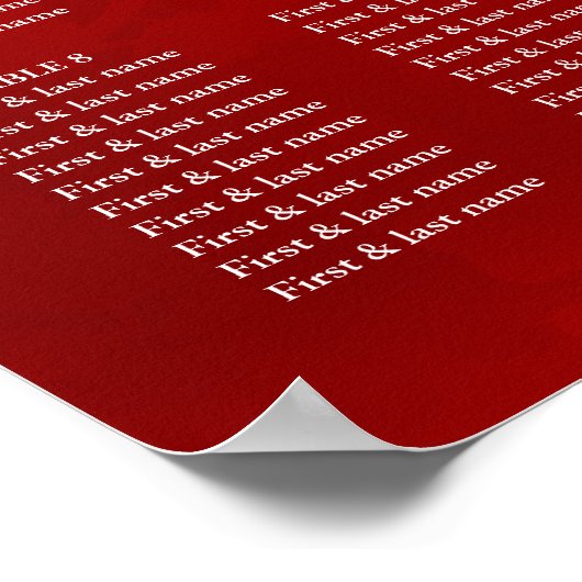 Wit Rood Chinees Bruiloft Zittinggrafiek Poster (Hoek)