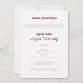 Wit Rood Effen Kleur Vlakte, Aqiqah-Baby shower Kaart (Voorkant)