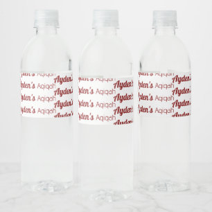 Wit Rood Effen Kleur Vlakte, Aqiqah-Baby shower Waterfles Etiket