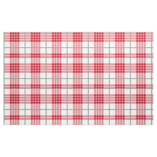 Wit rood en grijs plaid geometrisch patroon stof (Yard (91,4 cm))