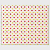 Wit Rood Geel Stippen Design Cadeaupapier (Vlak)